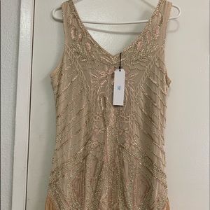 1920s Cream Fringe Dress
